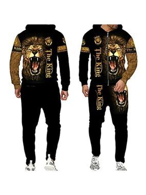 Mens Loin Leo Graphic Track Suit Hoodie Set